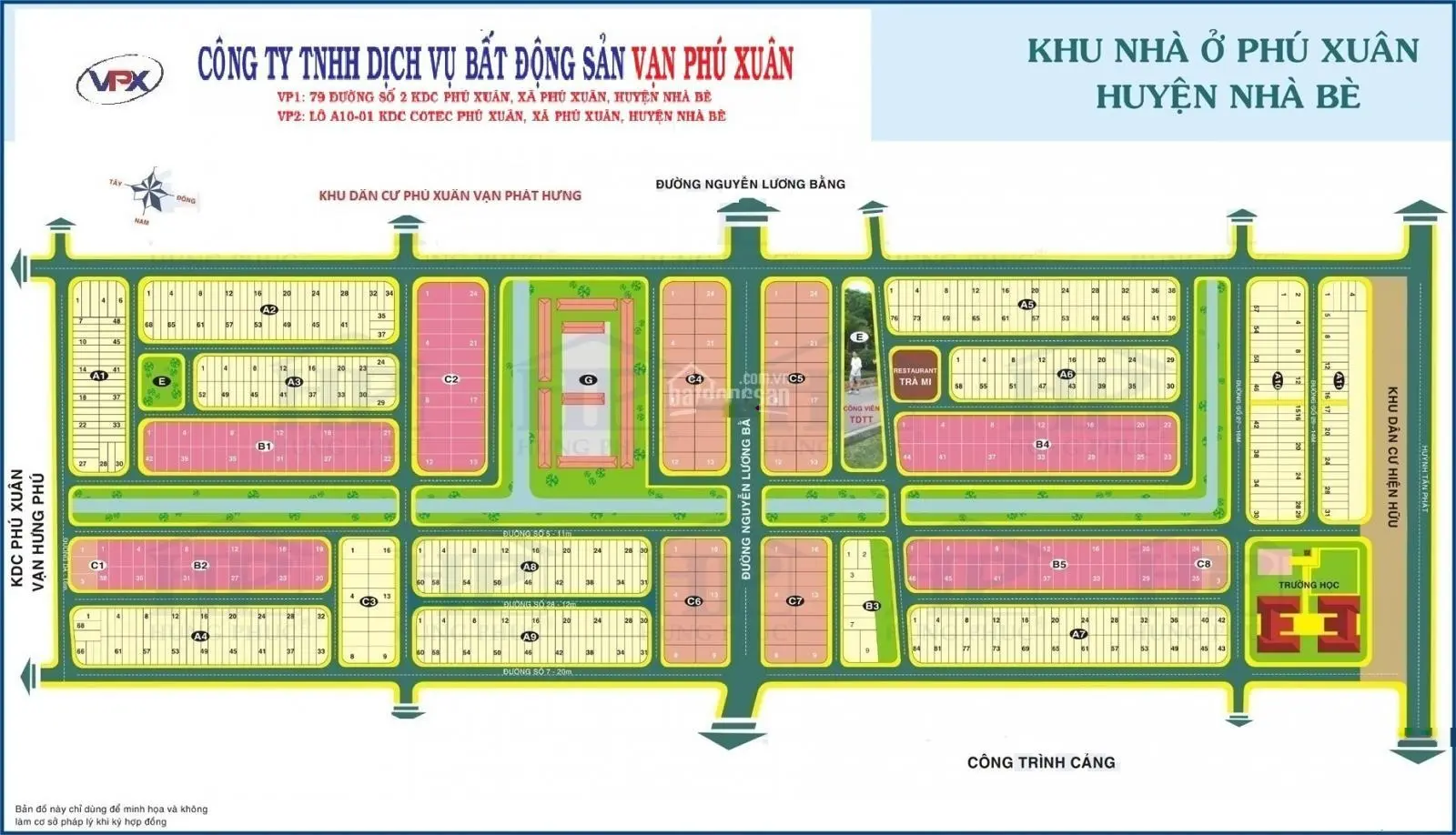 Bán đất nền MT đường số 2 20m KDC Phú Xuân Vạn Phát Hưng DT: 144m2, giá 52.5tr/m2 0934179811