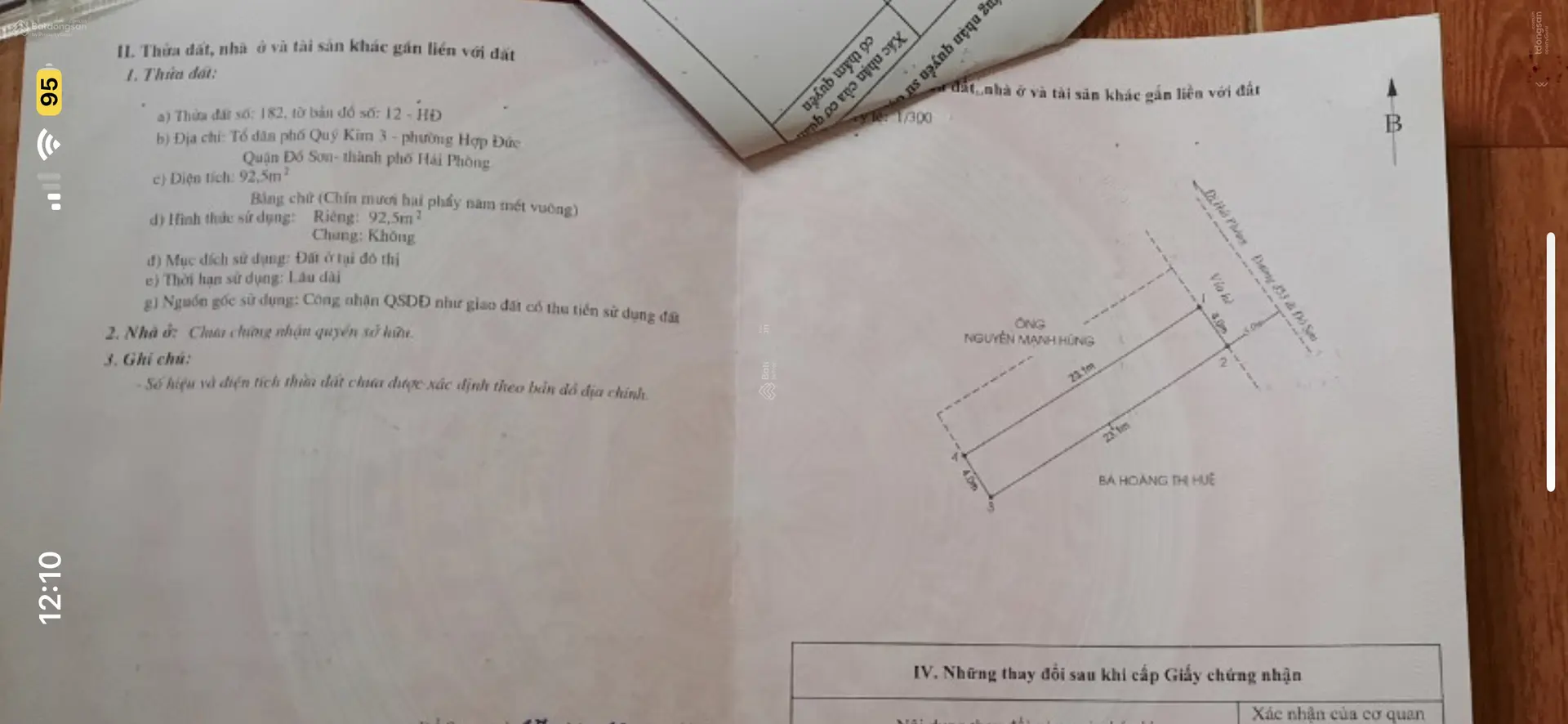 Lô nhỏ mặt đường to đường 353 Phạm Văn Đồng, Hợp Đức, Đồ Sơn, Hải Phòng 92,5m2