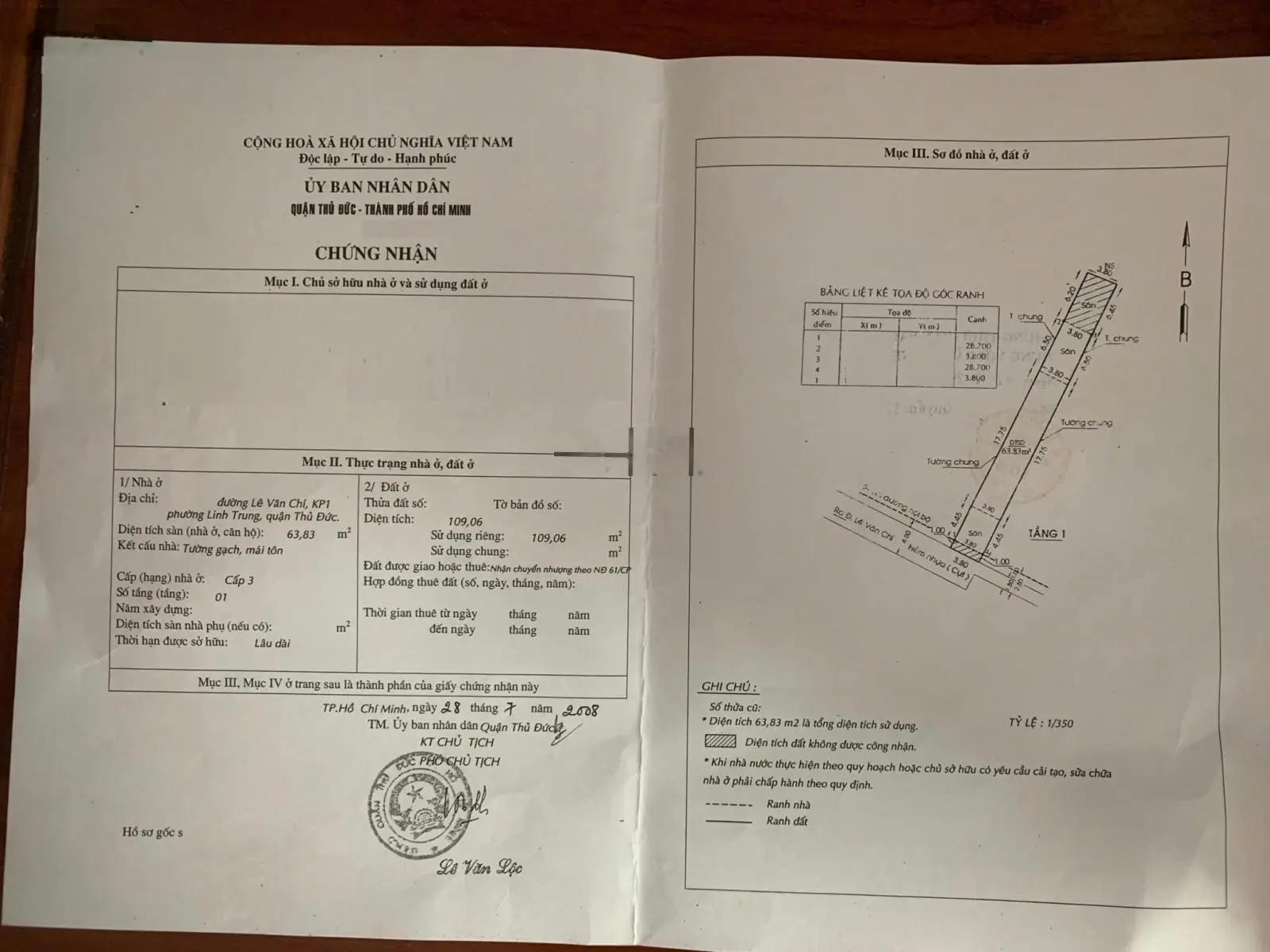 Bán nhà cấp 4, 133m2 chỉ 5.35 tỷ. Hẻm 5m đối diện BV Đa Khoa Thủ Đức đường Lê Văn Chí, P.Linh Trung