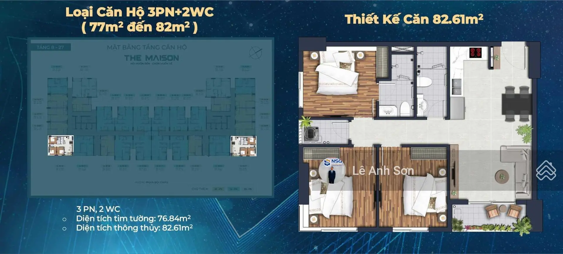 The Maison-C Sky View chỉ 360tr có ngay căn hộ 2PN nằm ngay TP Thủ Dầu Một, tặng nội thất cao cấp