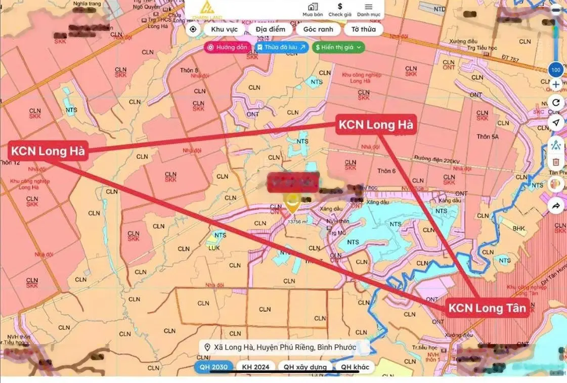 Bán đất nền sổ sẵn thổ cư tại Long Hà giá chỉ hơn 300 triệu