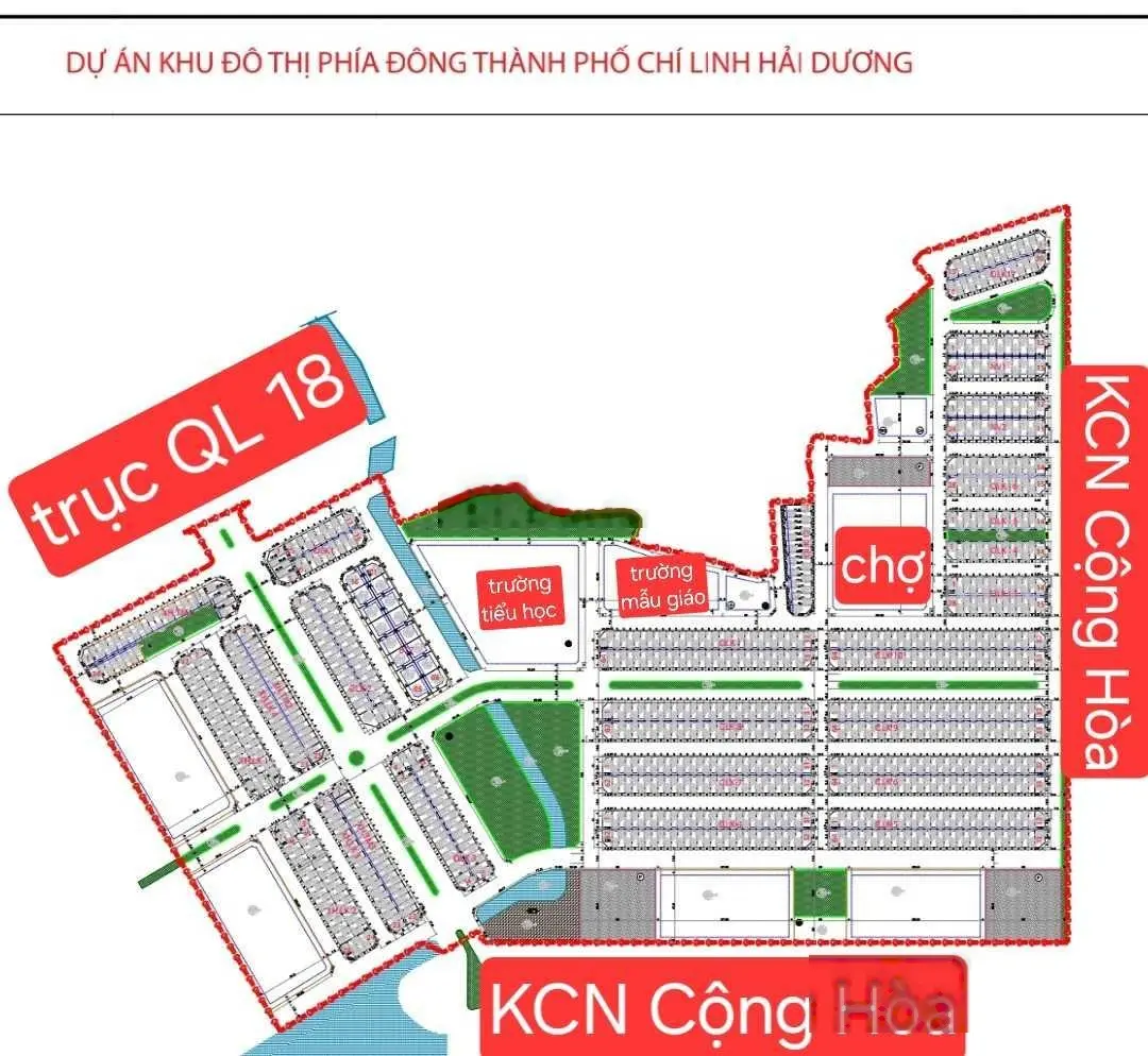 Cần thanh khoản lô đất trục chính 36m. Dự án KĐT Thành Đông - Chí Linh. LH 0963776792