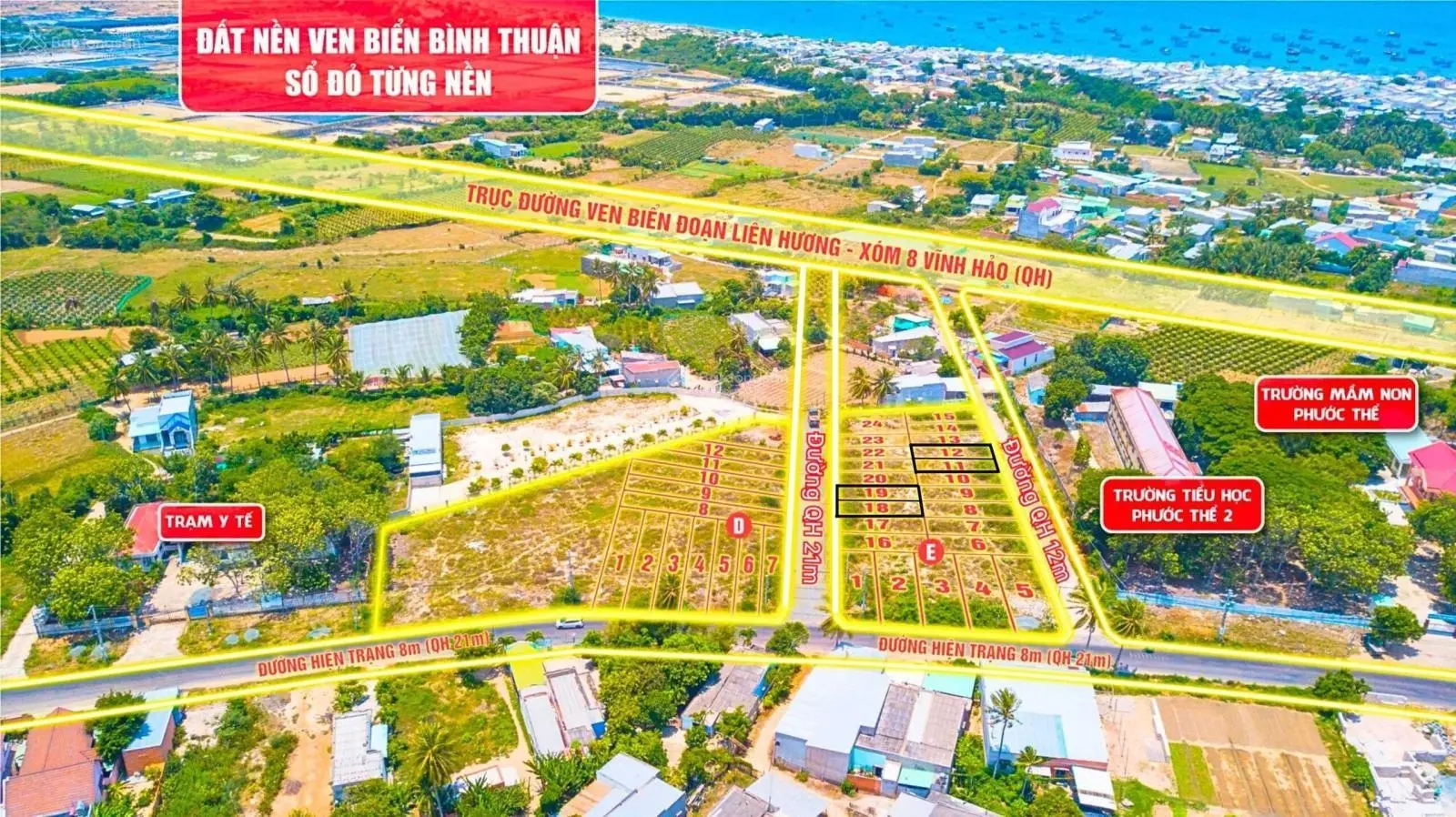 Đất nền sổ đỏ ngay biển Phan Thiết - Bình Thuận chỉ 1.1 tỷ/lô mặt tiền đường nhựa 29m