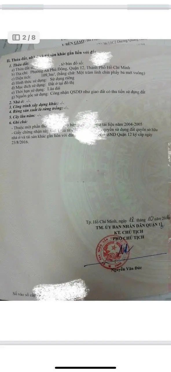 Chủ lớn tuổi bán gấp lô đất đường Vườn Lài - An Phú Đông - Q.12, giá 2TỶ050/110m2, gần cầu Sắt