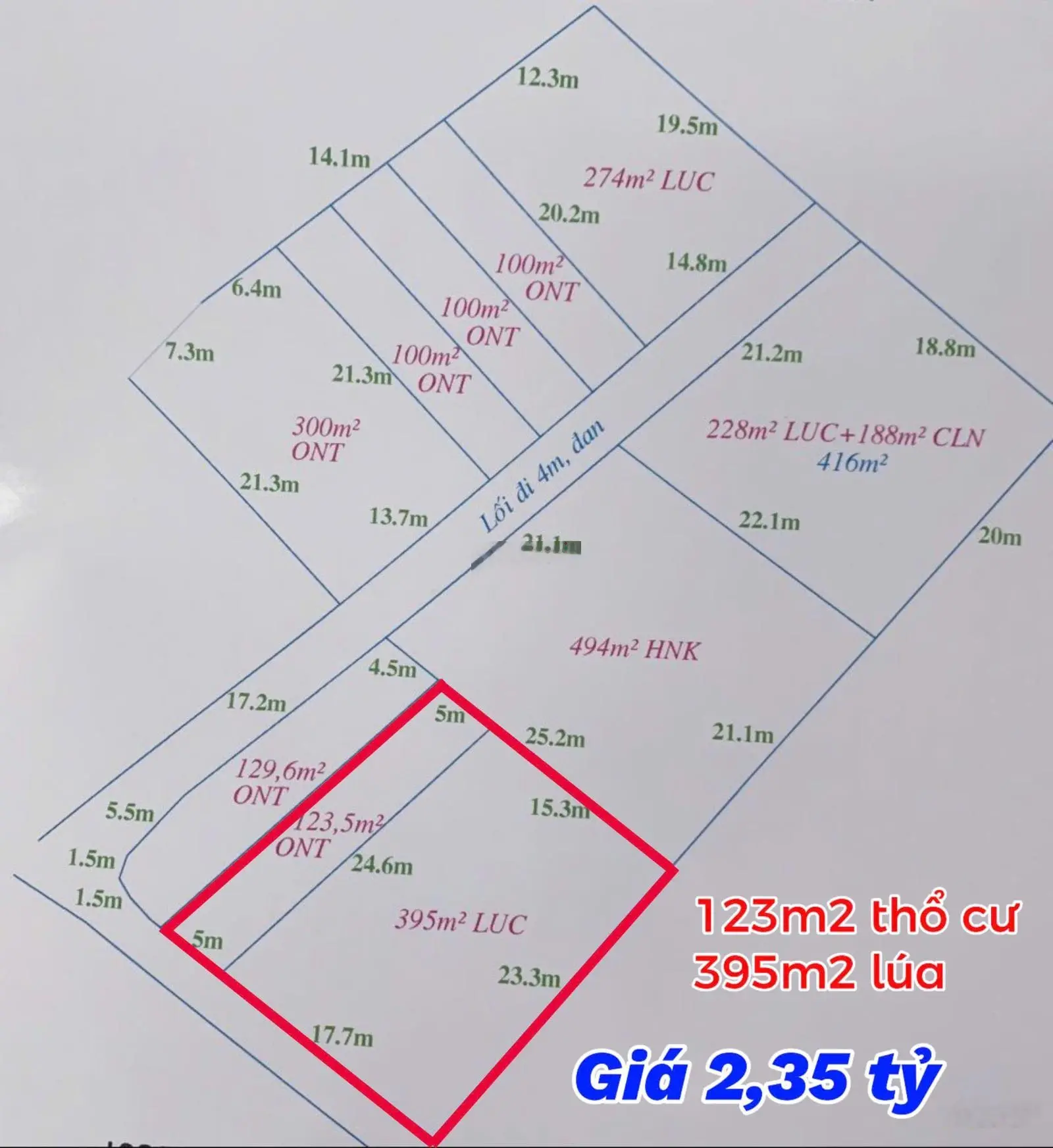 Đất làm nhà vườn DT 518m2 có 123m2 thổ cư, sát QL50B, xe hơi tới đất, khu đông dân, giá rẻ