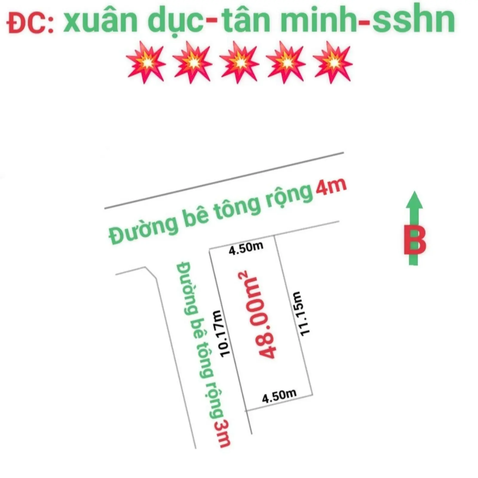 Đất đẹp, lô góc Xuân Dục, trung tâm Tân Minh, Sóc Sơn, Hà Nội, sẵn sổ, rẻ, chỉ nhỉnh 700 triệu