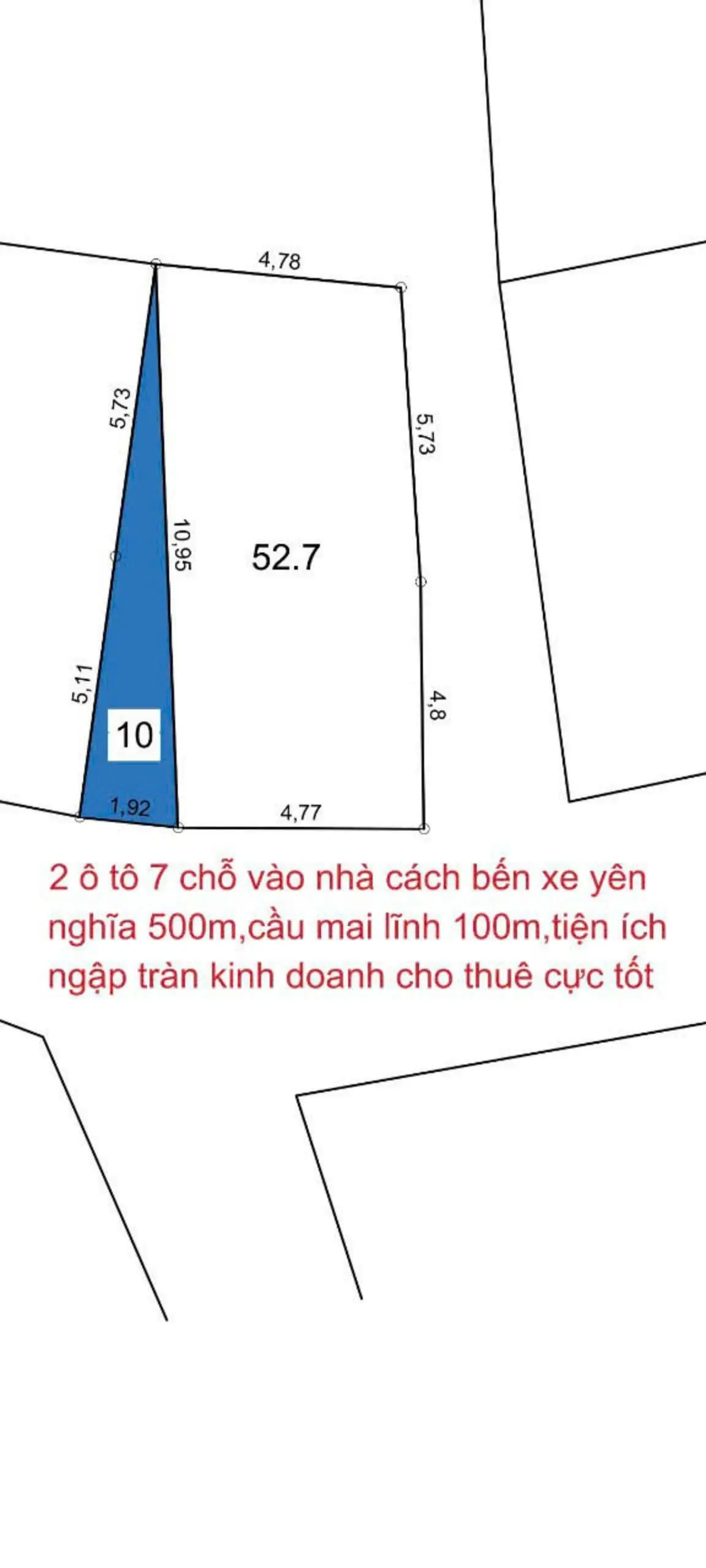 Chính chủ bán Lô đất diện tích Khủng long 63m2. Ô tô vào đất Nhân Huệ - Đồng Mai