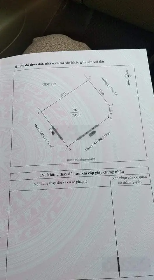 Bán lô đất 295.5m2 Nghi Hương - Nghệ An khu vực hiện hữu dân cư giá siêu hiếm