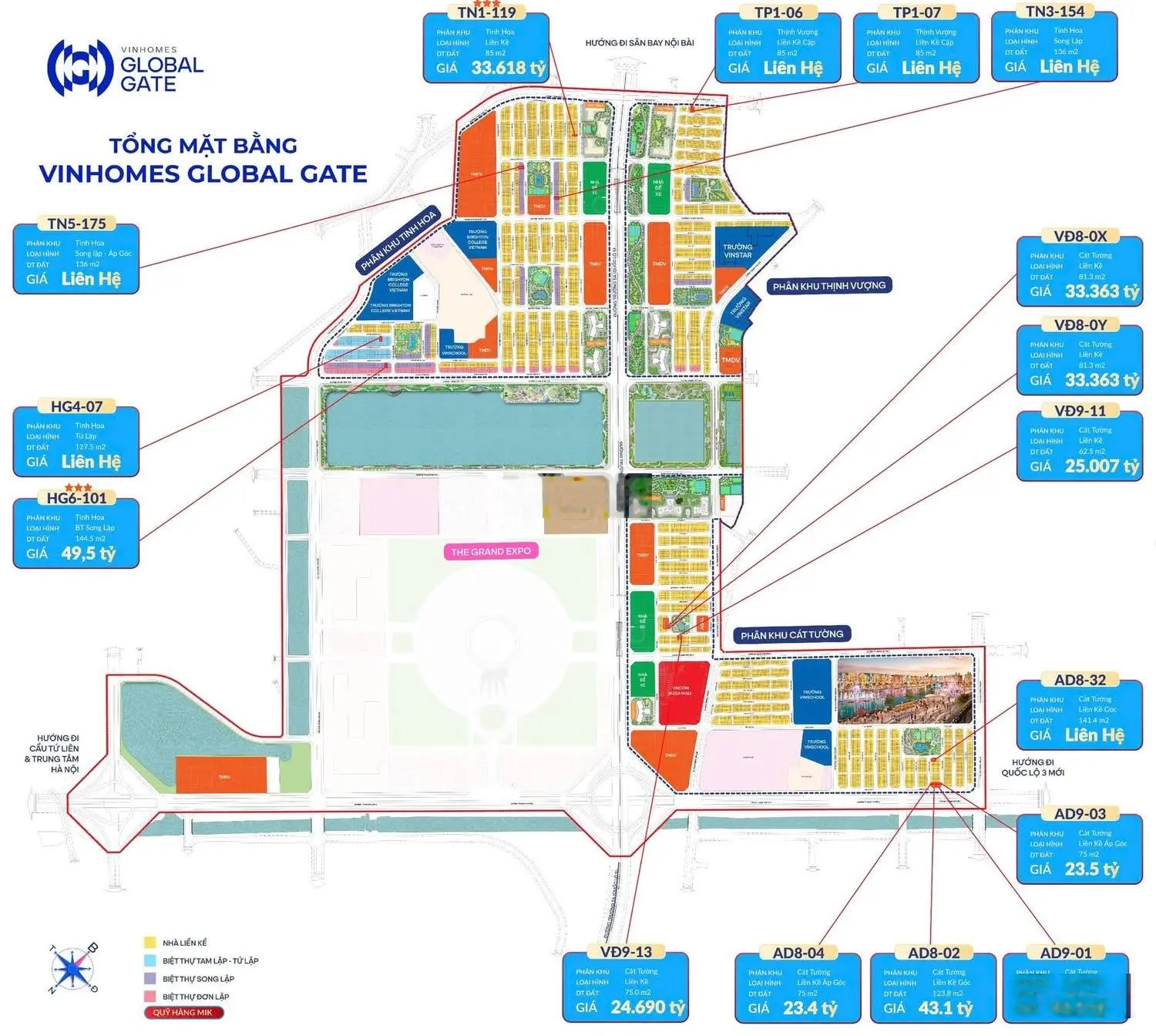 Bảng hàng siêu VIP Vinhomes Cổ Loa