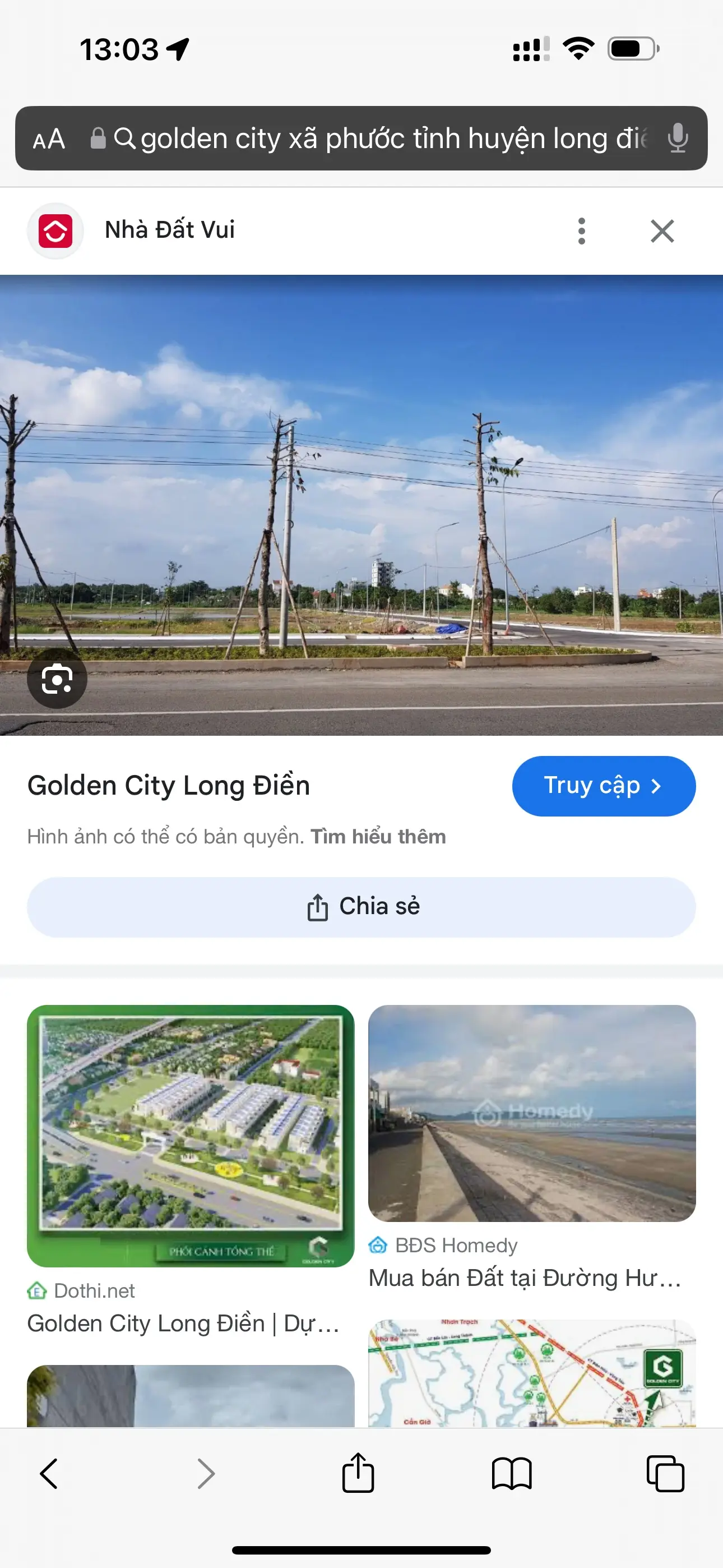 Bán đất ngay Cổng chào long điền - dự án golden city, bên trái. Có sổ đỏ trao tay, Hướng Đông Nam.