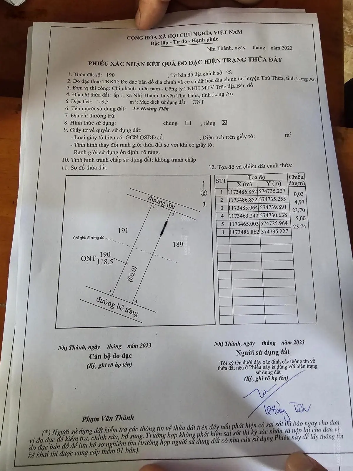 Bán đất dự án giá thương lượng, diện tích 118 m2, tại Thủ Thừa, Long An