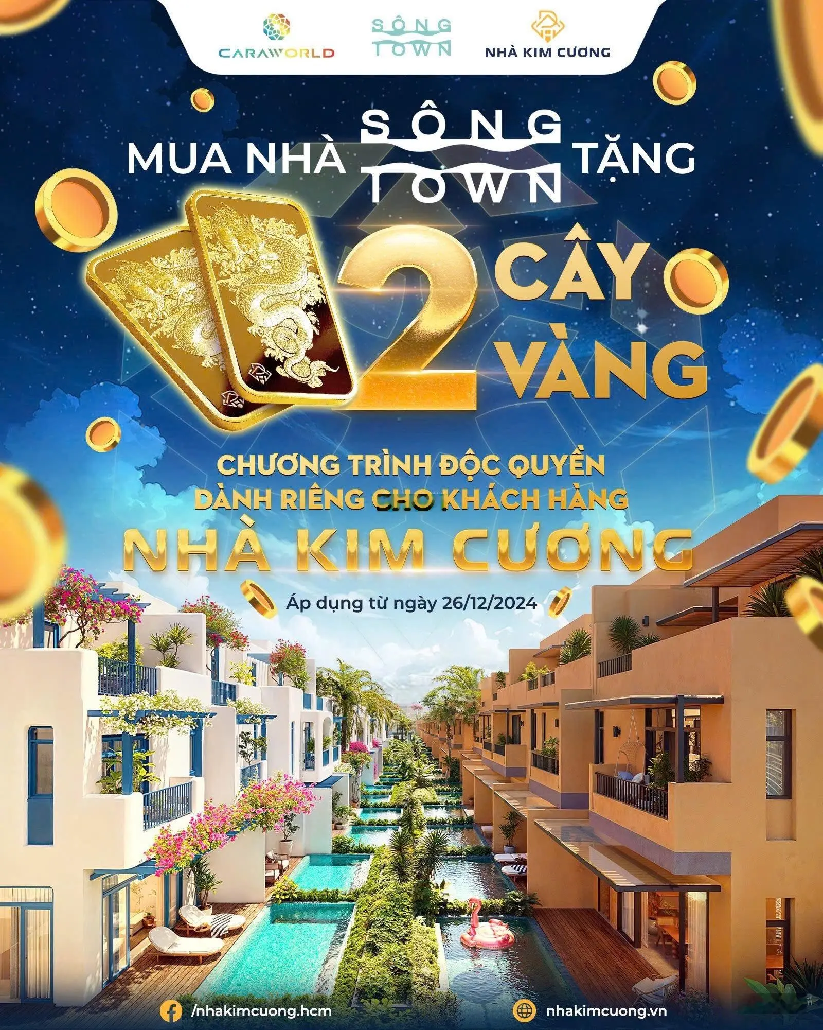 Tặng 03 cây vàng 9999 Caraworld Cam Ranh khi mua phân khu Ma Rốc - Hy Lạp