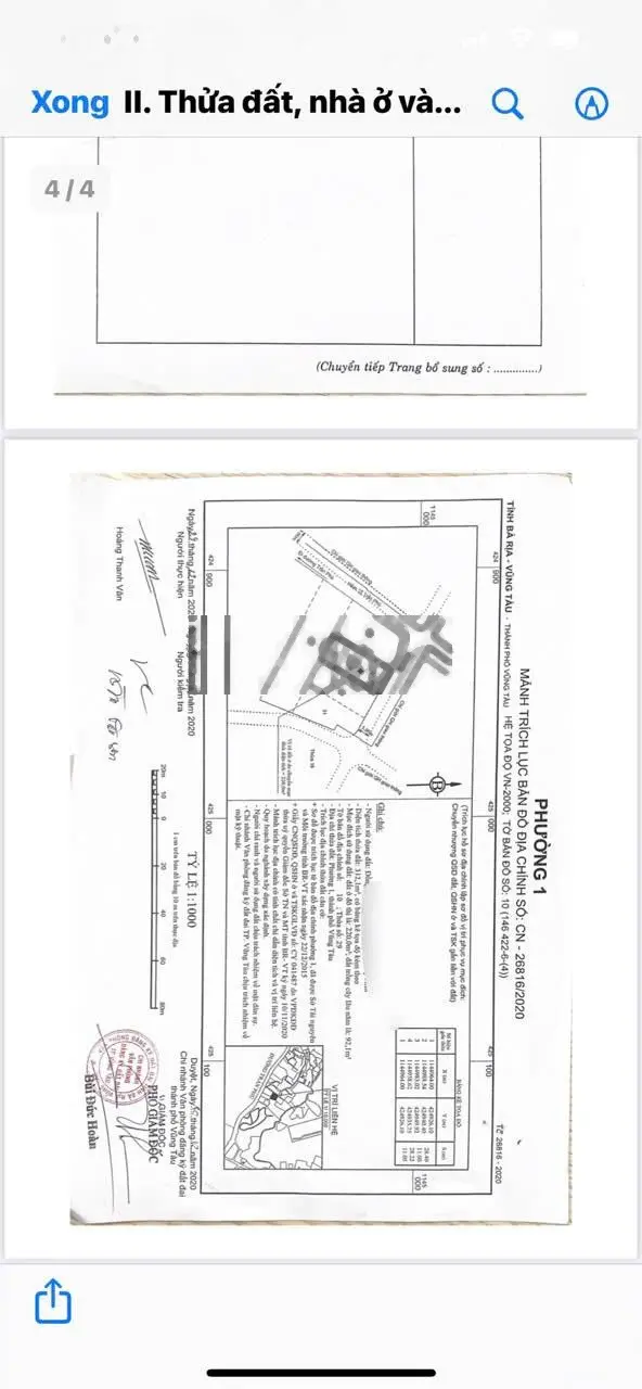 CẦN BÁN ĐẤT BIỆT THỰ Đồi Sứ hẻm 12 Trần Phú, Phường 1, TPVT.