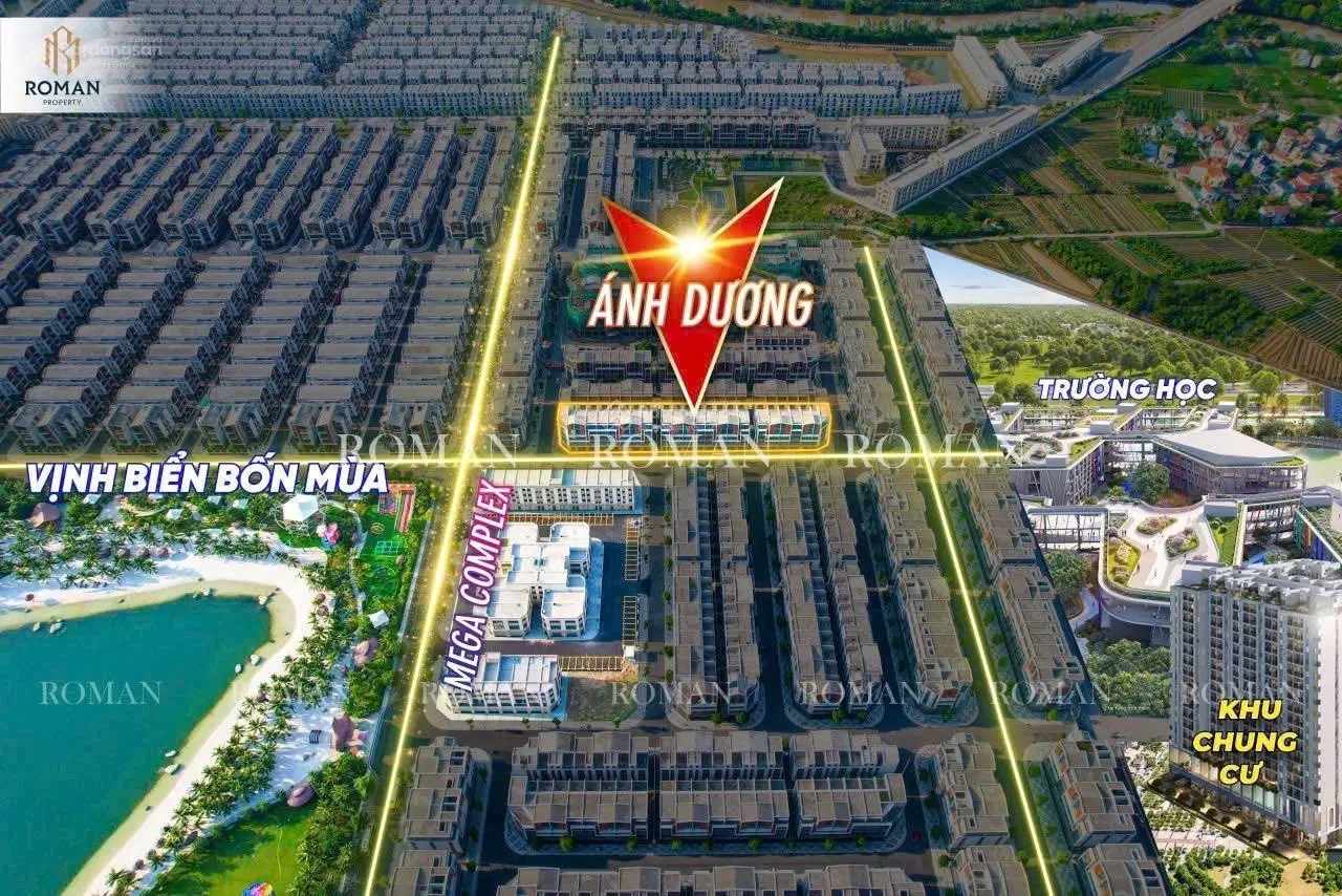 Ánh Dương 54m2 - Chỉ 7,2tỷ, mặt tiền rộng, kế cận công viên nước, Tiếp giáp trục đường lớn - OCP3