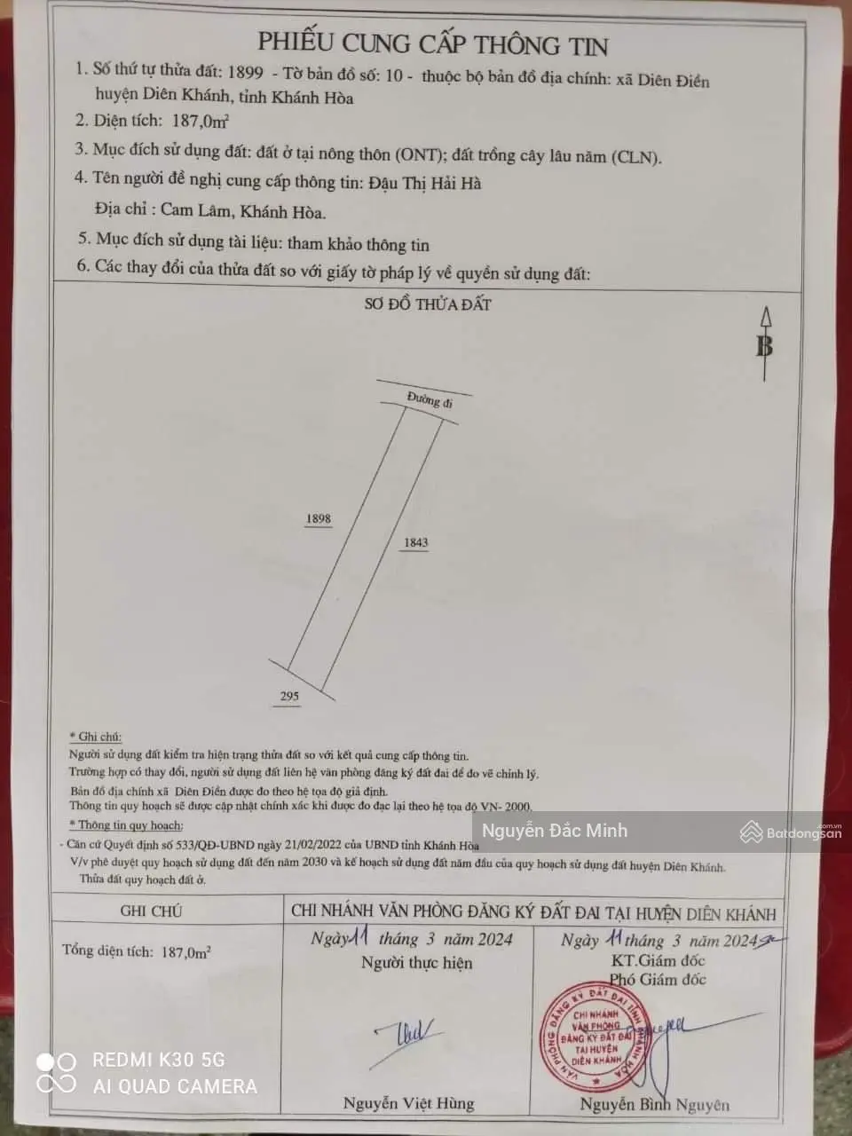 GĐ cần bán 2 lô thuộc xã Diên Điền. Cần tiền bán gấp trong tuần