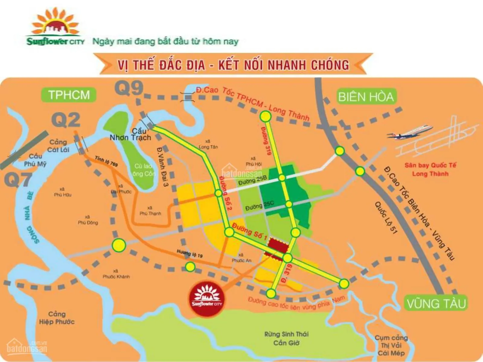 Cần bán 30 nền đất dự án Sunflower City, Nhơn Trạch, Đồng Nai thuộc CĐT Phúc Khang. LH 0935 373 ***