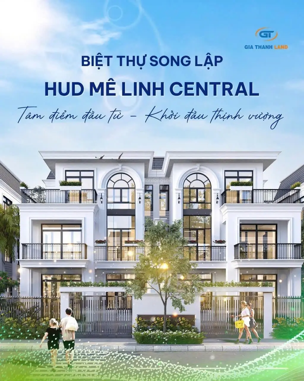 Biệt thự Song Lập 250m2 tại Hud Mê Linh - Cetral