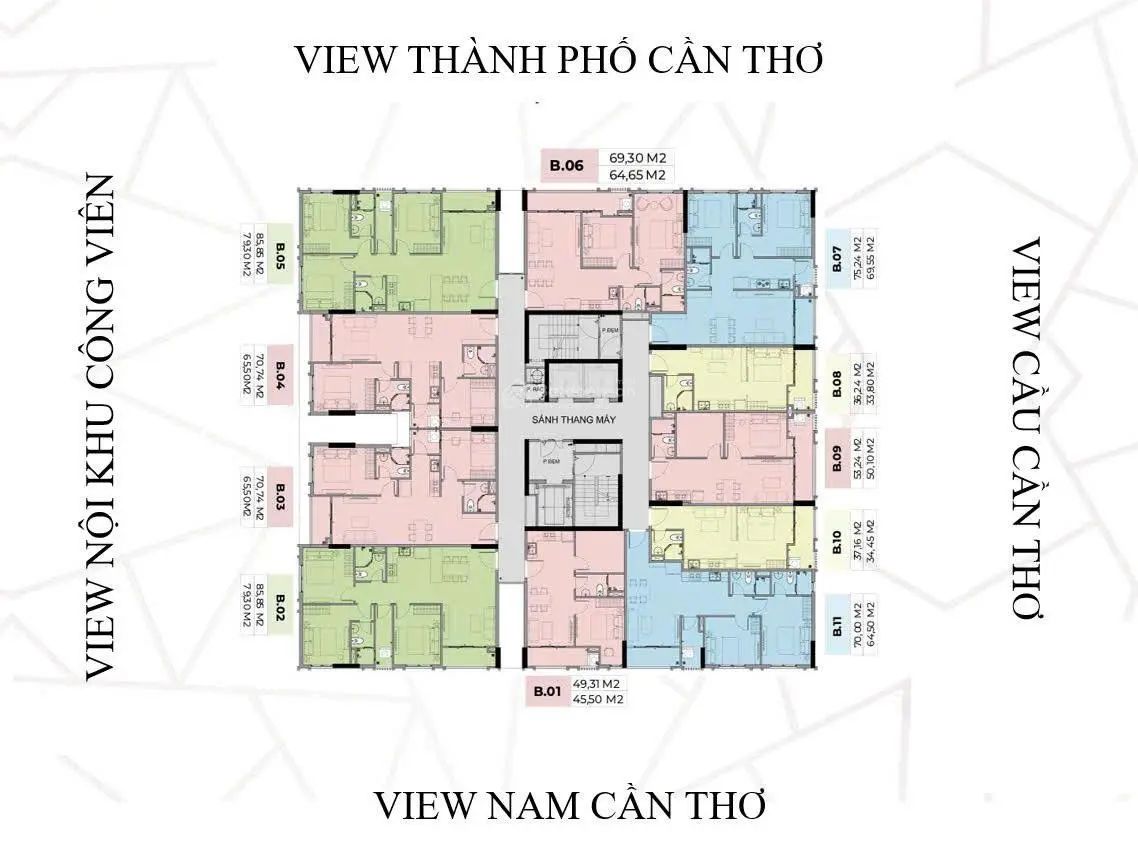 Căn hộ cao cấp trung tâm TP Cần Thơ. Thanh toán 30% đến nhận nhà (0 làm hồ sơ vay, 0 lãi suất)