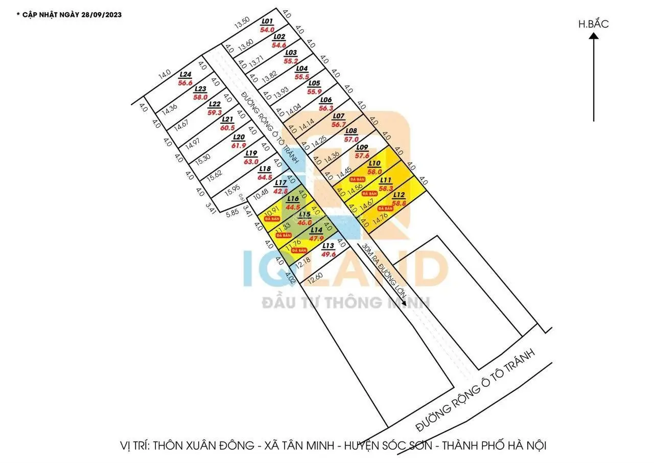 Bán đất Tân Minh trung tâm thị trấn Sóc Sơn Hà Nội 57m2 giá 1.060 tỷ, LH 0946 924 *** Dương