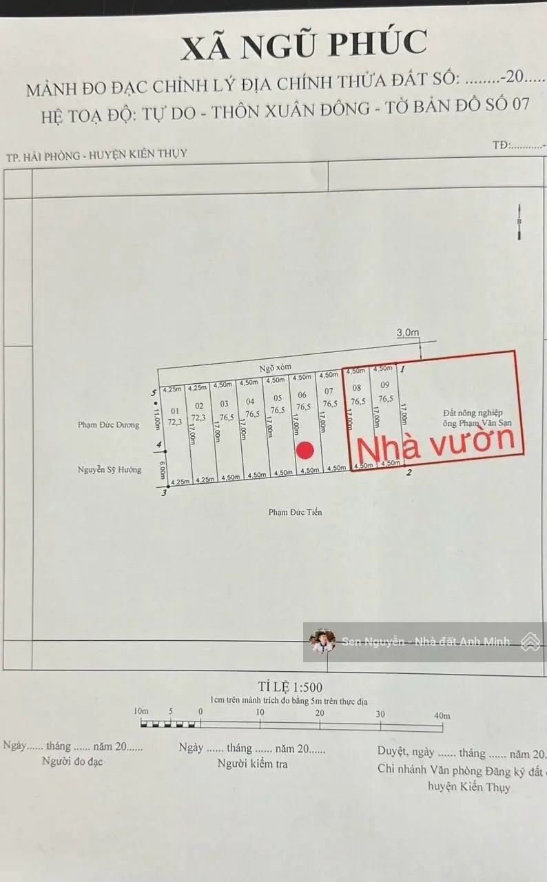 Hàng đẹp mới về lô đất trong ngõ ô tô vào tận đất xã Ngũ Phúc, huyện Kiến Thụy