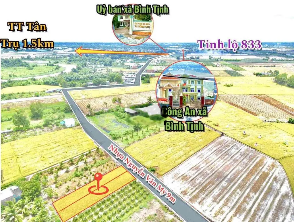 Block 6 lô. Mặt tiền nhựa Nguyễn Văn Mỹ( Giáp ranh thị trấn Tân Trụ)