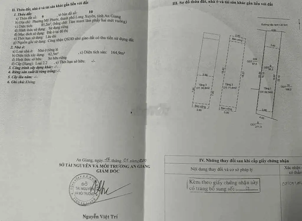 Bán nhà 5 tỷ, diện tích 85,2m2 tại Long Xuyên, An Giang