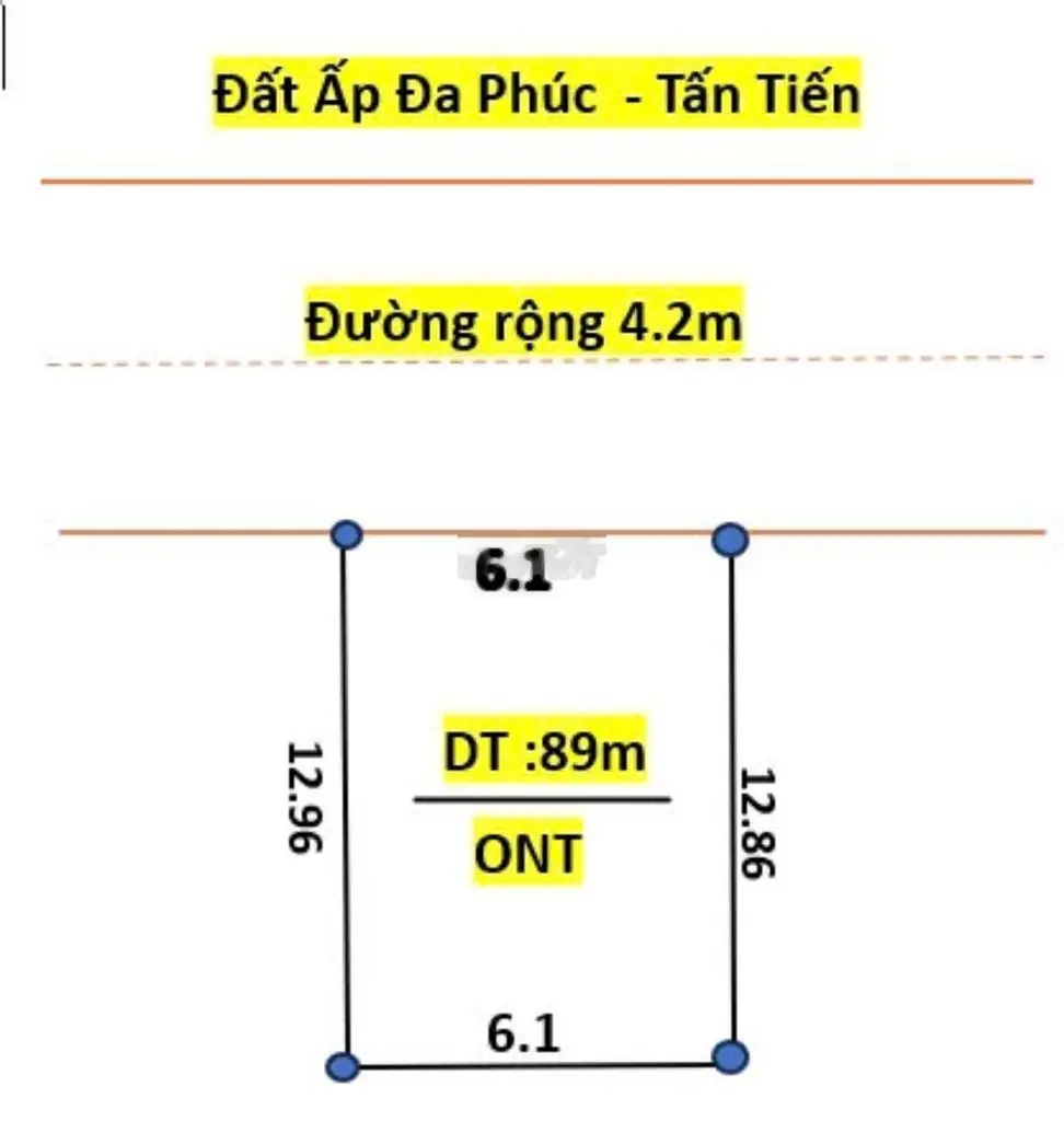 Chỉ 1.7xx sở hữu ngay lô đất đẹp 89m2 mt 6.1m tân tiến, văn giang