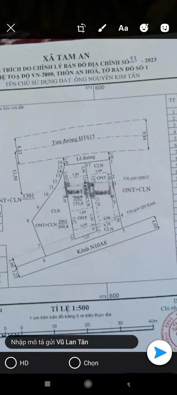 Bán gấp đất tại đường đt 615, phú ninh, giá cực chất 1,5 tỷ, 155,8 m2