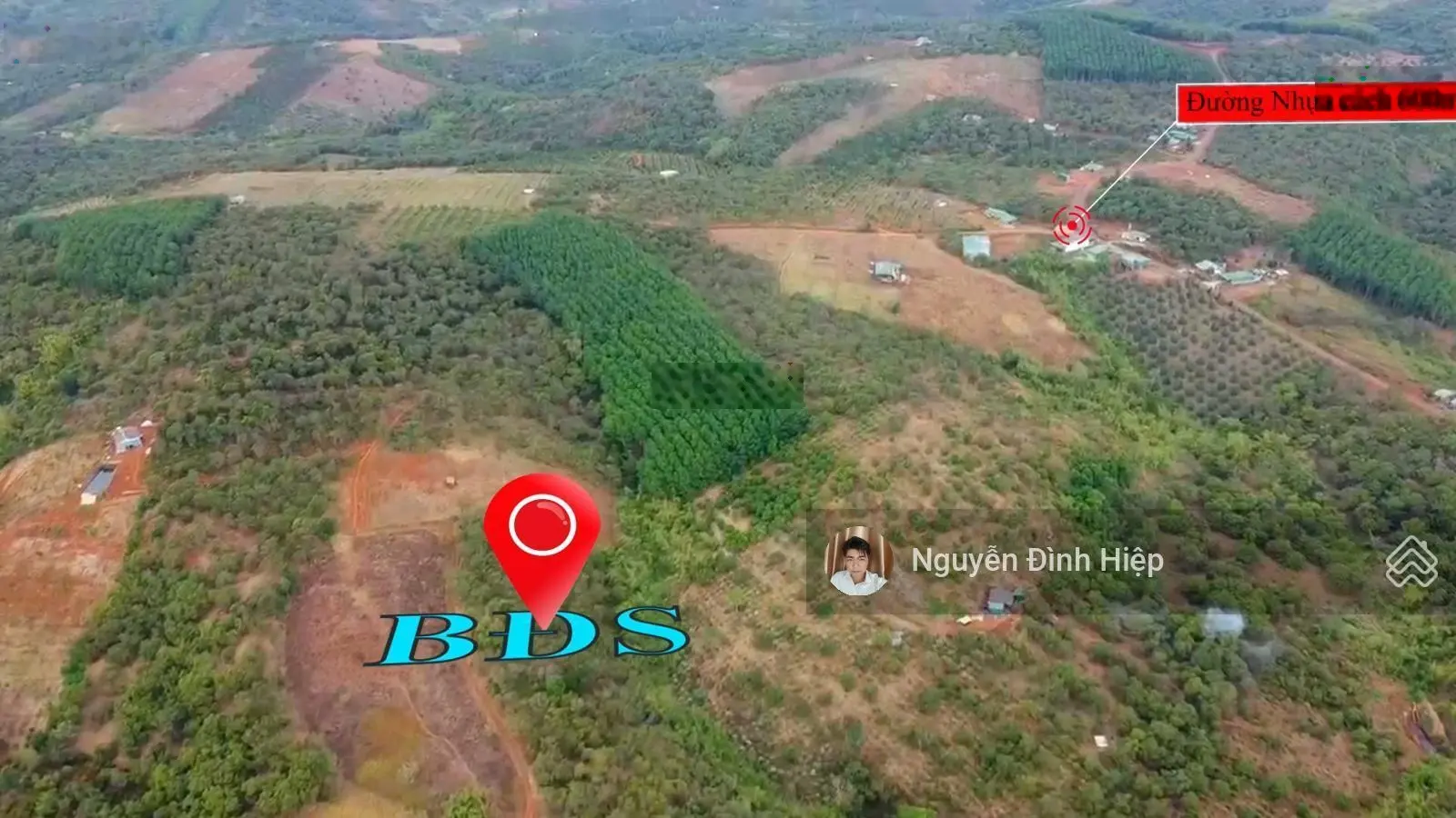 Bán đất Quảng Tân, Tuy Đức, 1.5Ha 200m đường, giá 700 triệu