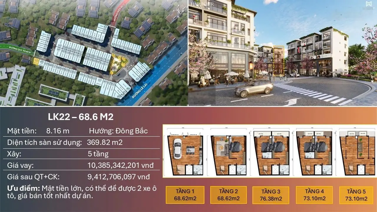 Bán căn liền kề 22 với giá rẻ nhất dự án, sát ngay công viên Nguyễn Trãi và ngã 6 Lê Hồng Phong