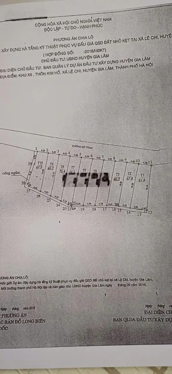 Bán đất đấu giá X6 Kim Hồ, giá 3,51 tỷ, diện tích 67,5m2 - uy tín - giá tốt