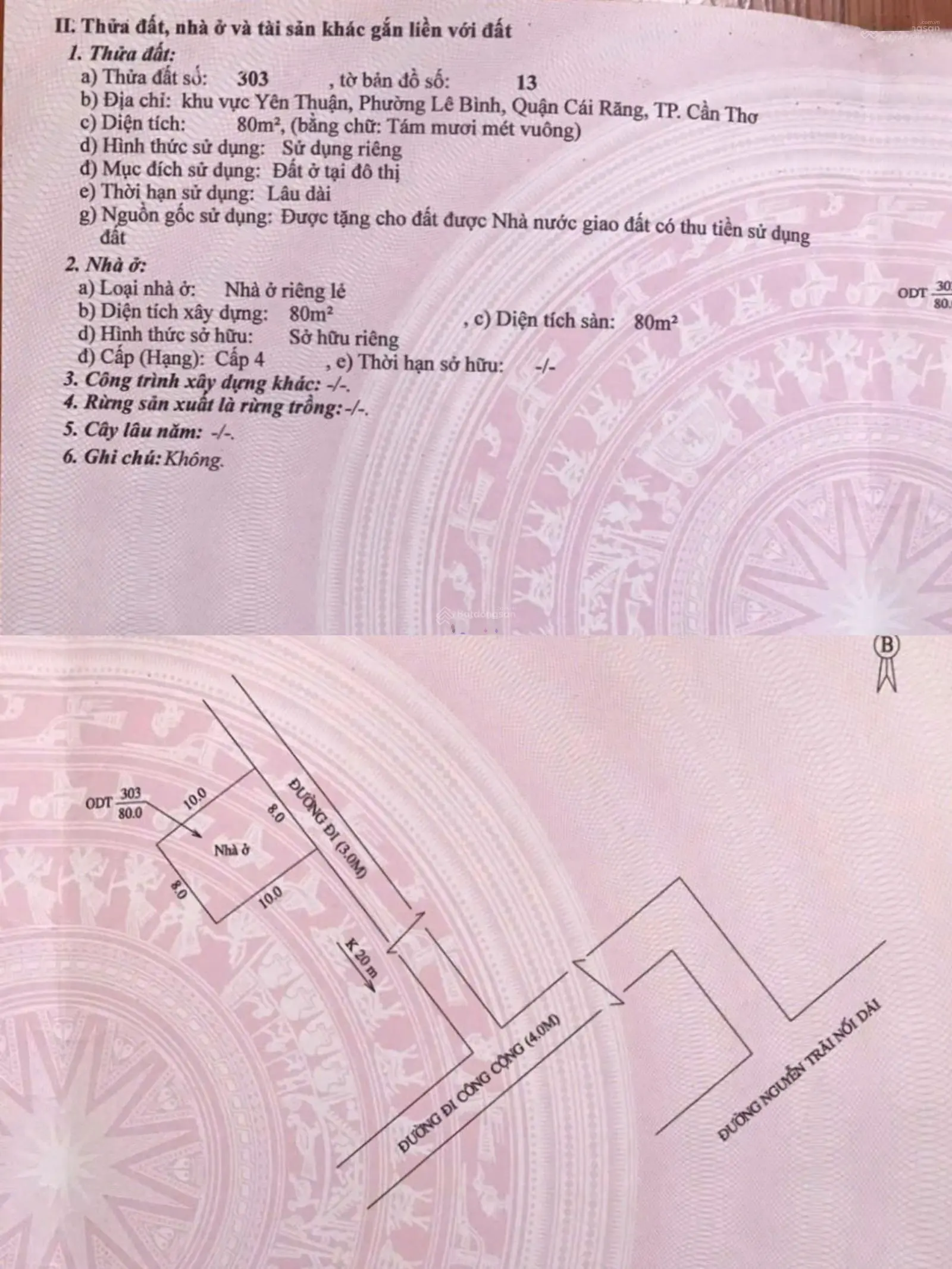 Bán nhà ngang 8m hoàn công hẻm 6 Nguyễn Trãi, kế trường mầm non Lê Bình, cách Chợ Cái Răng 300m