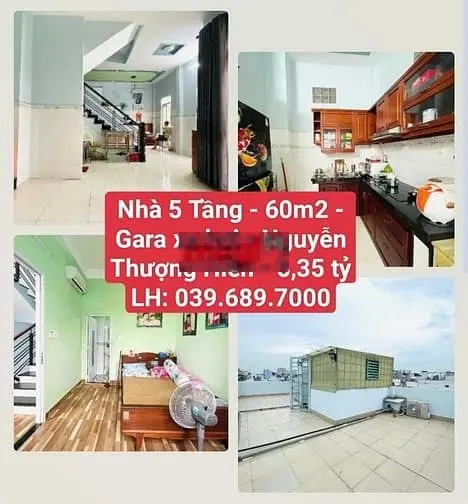 Nhà 5 Tầng - 60m2 - Gara xe hơi - Nguyễn Thượng Hiền - chỉ 6,35 tỷ