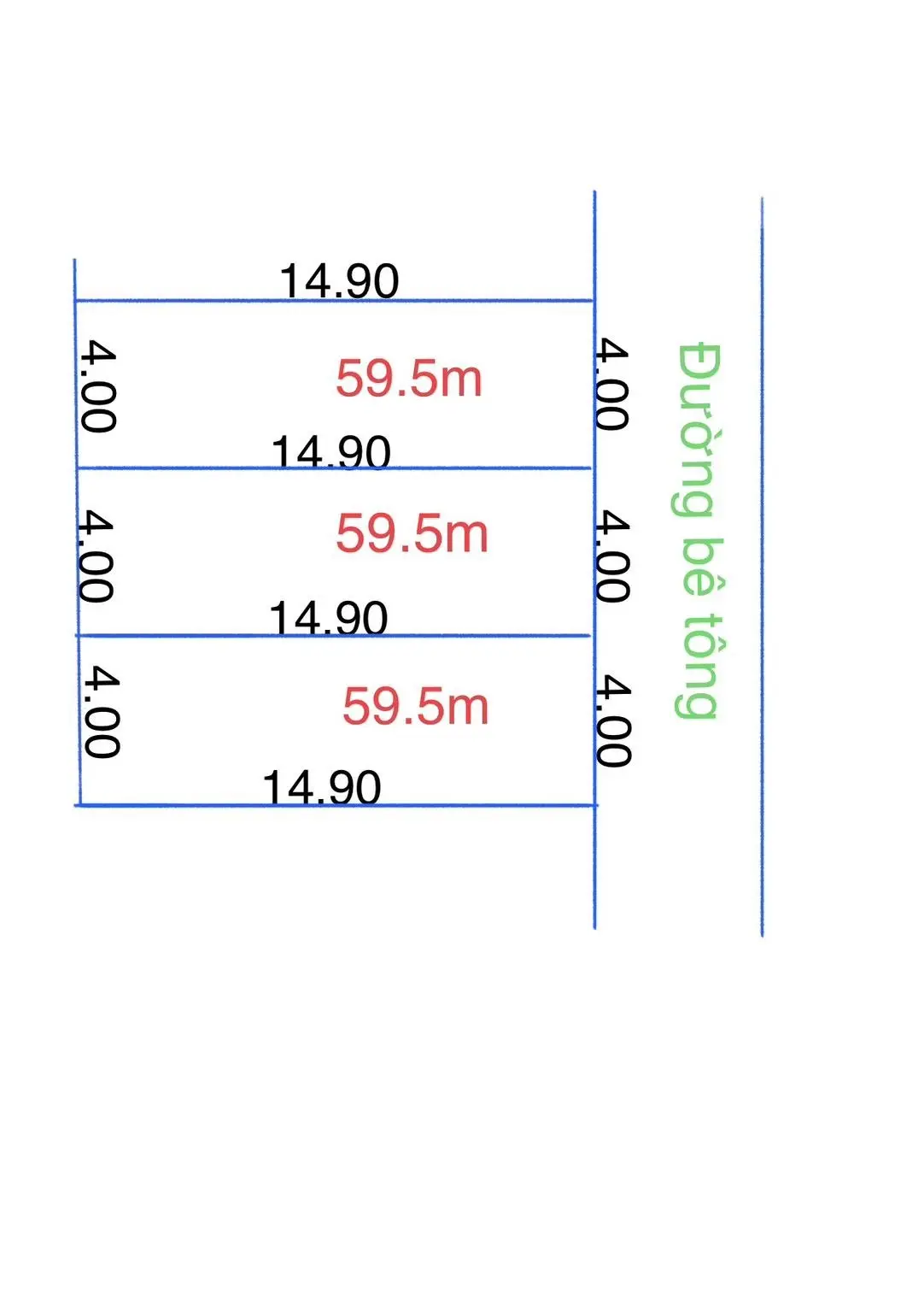 3 mảnh đất dt 59,5m full thổ cư tuy lai mỹ đức hà nội