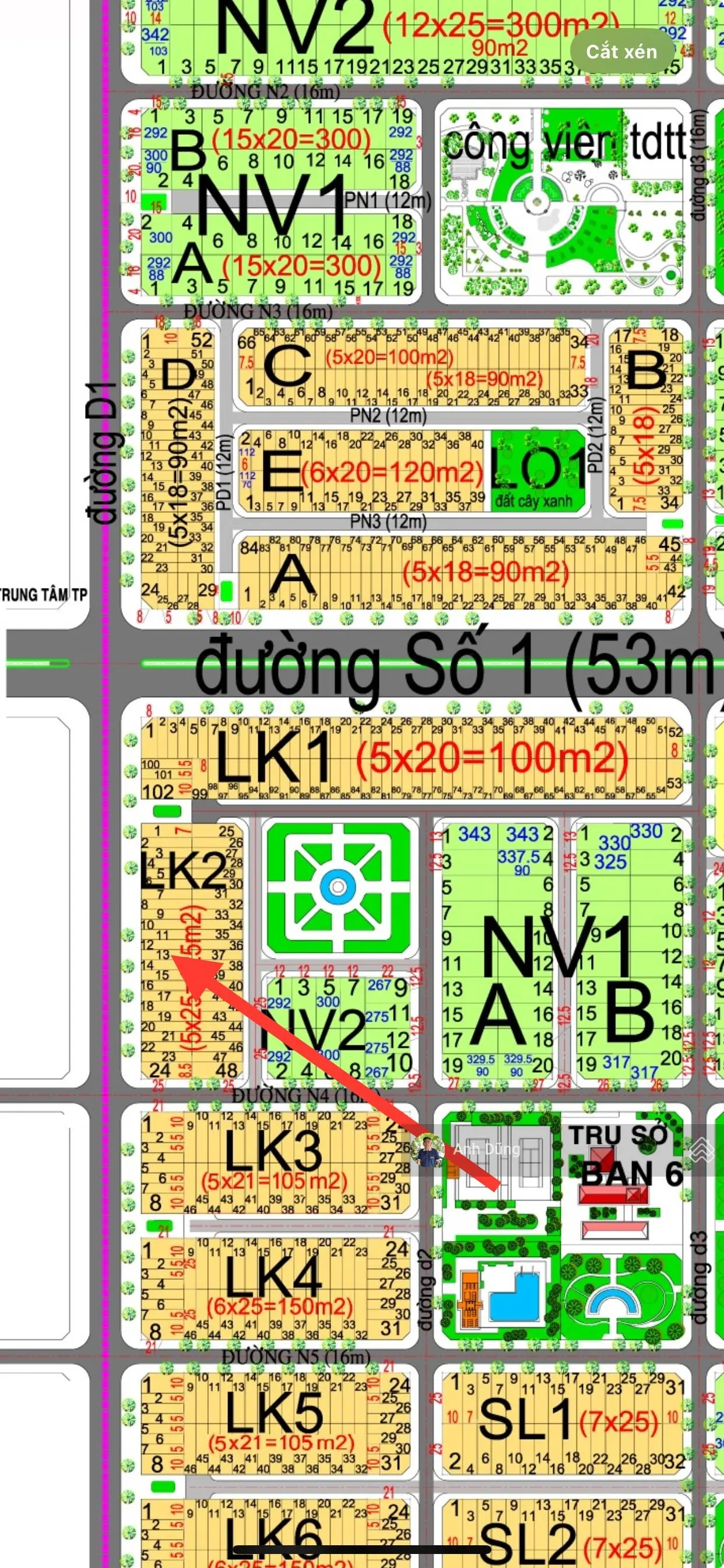 Cần bán lô đất liên kế đường D1 (35m) DT 125m2, dự án HUD Nhơn Trạch, giá rẻ nhất thị trường