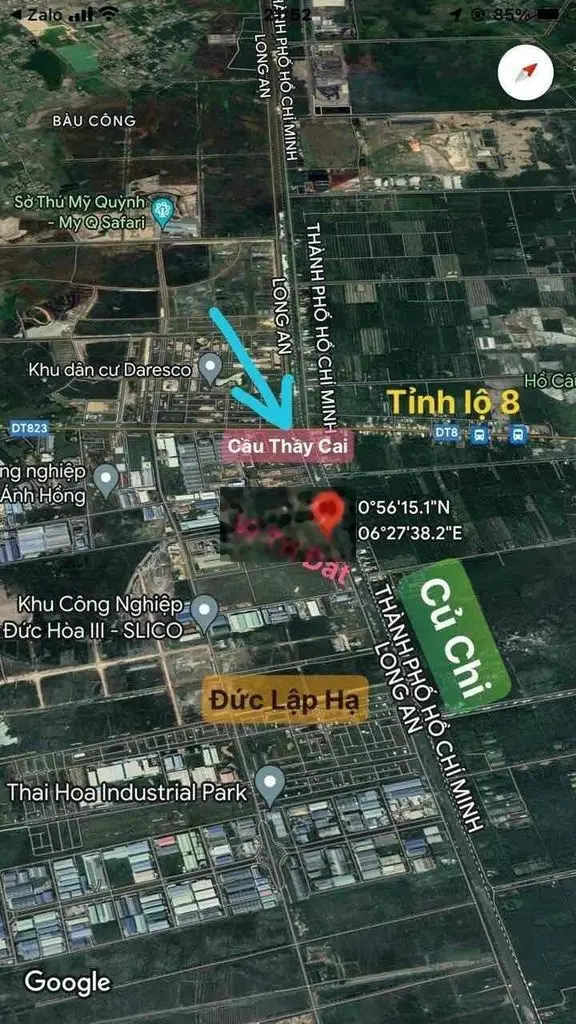 Đất KCN Đức Hoà 3 ngay nhà máy Bia Sapporo, giáp Củ Chi, cách cầu Thầ