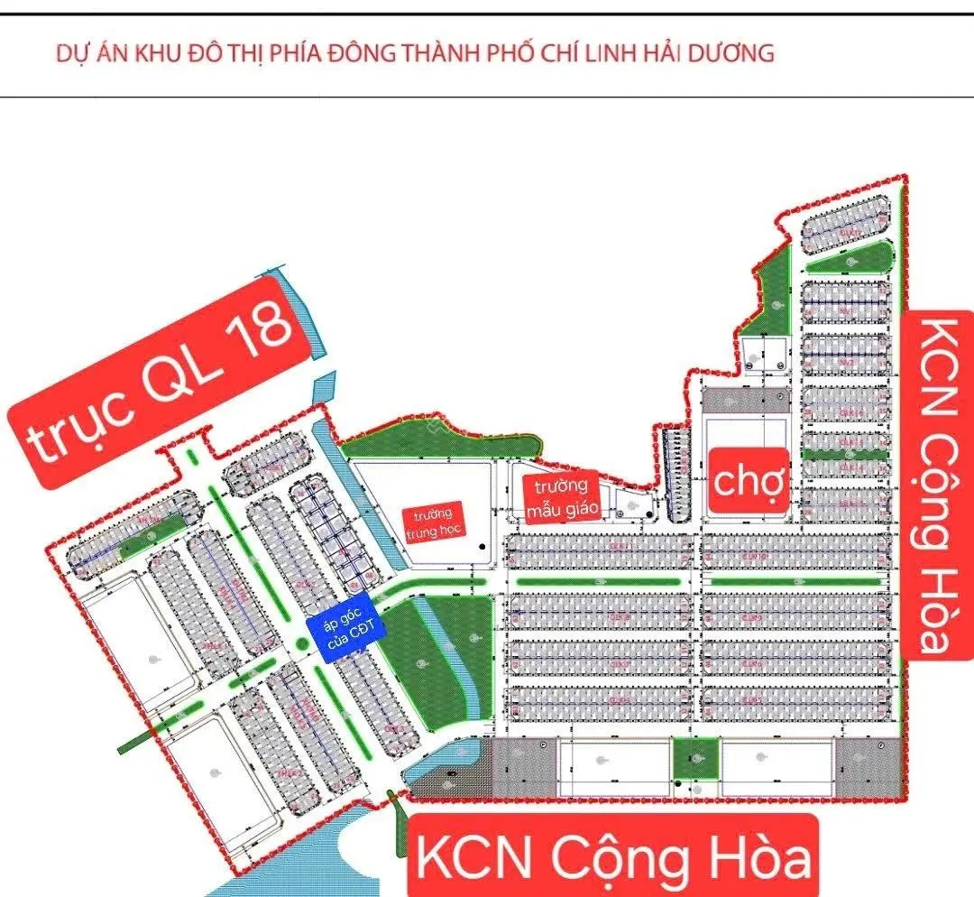 Sang nhượng LK04 giá 1tỷ 350 triệu và LK03 MT 36m tại khu CN Cộng Hòa TP Chí Linh