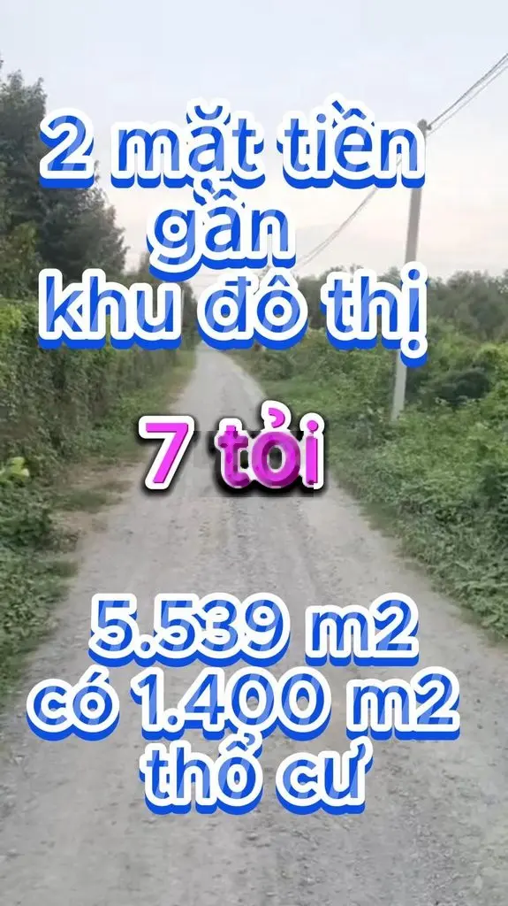 5539m2 có 1400m2 thổ cư. Ngay khu đô thị Phước Đông. 7 tỷ