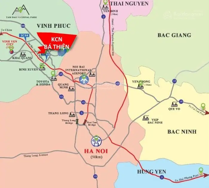 Bán 1ha - 10ha khu công nghiệp Bá Thiện 1 - Vĩnh Phúc (Bác Sĩ Nhà Đất)