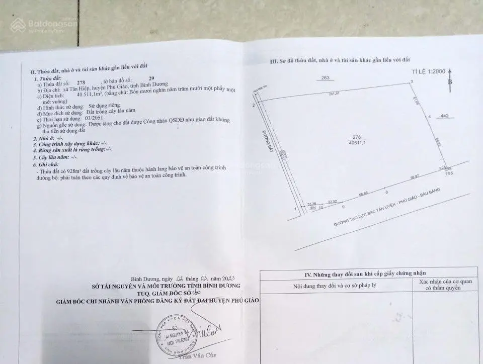 Bán đất đường Tạo Lực Bắc Tân Uyên, Phú Giáo, Bình Dương