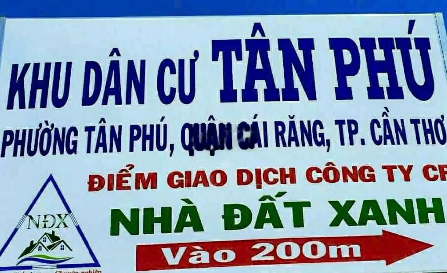 Bán nền 100m2 đường B3 khu dân cư Tân phú, caia răng, cần thơ