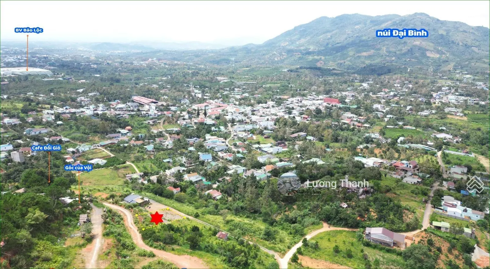 Đồi gió phường B'Lao TP. Bảo Lộc, 900m2 view trọn thung lũng núi Đại Bình