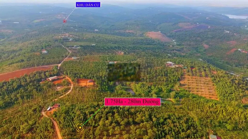 Bán 1,75ha đất ĐăkWe, ĐăkRLấp ĐăkNông 280m đường QH thổ cư, giá 2.7 tỷ