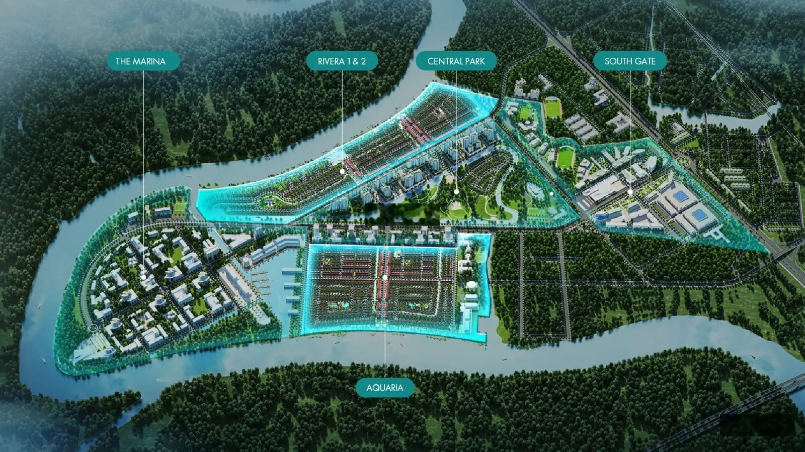 Căn góc biệt thự view vịnh 8,6ha, thế đất tựa sơn hướng thủy, bao kinh doanh tại Waterpoint