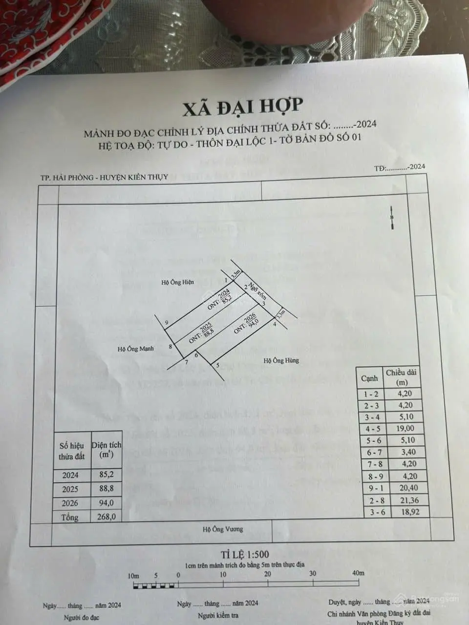 Mở bán 3 lô đất F0 tại Đại Hợp, Kiến Thụy, Hải Phòng.