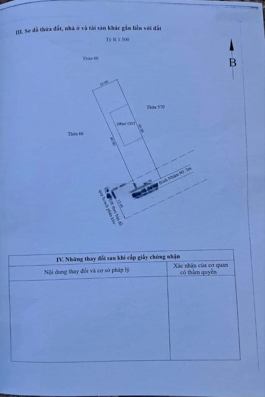 Đất 10x40 có 150 thổ cư.Thuộc Đường nhánh Bình Nhâm 90.Tp.Thuận An.Bình Dương.