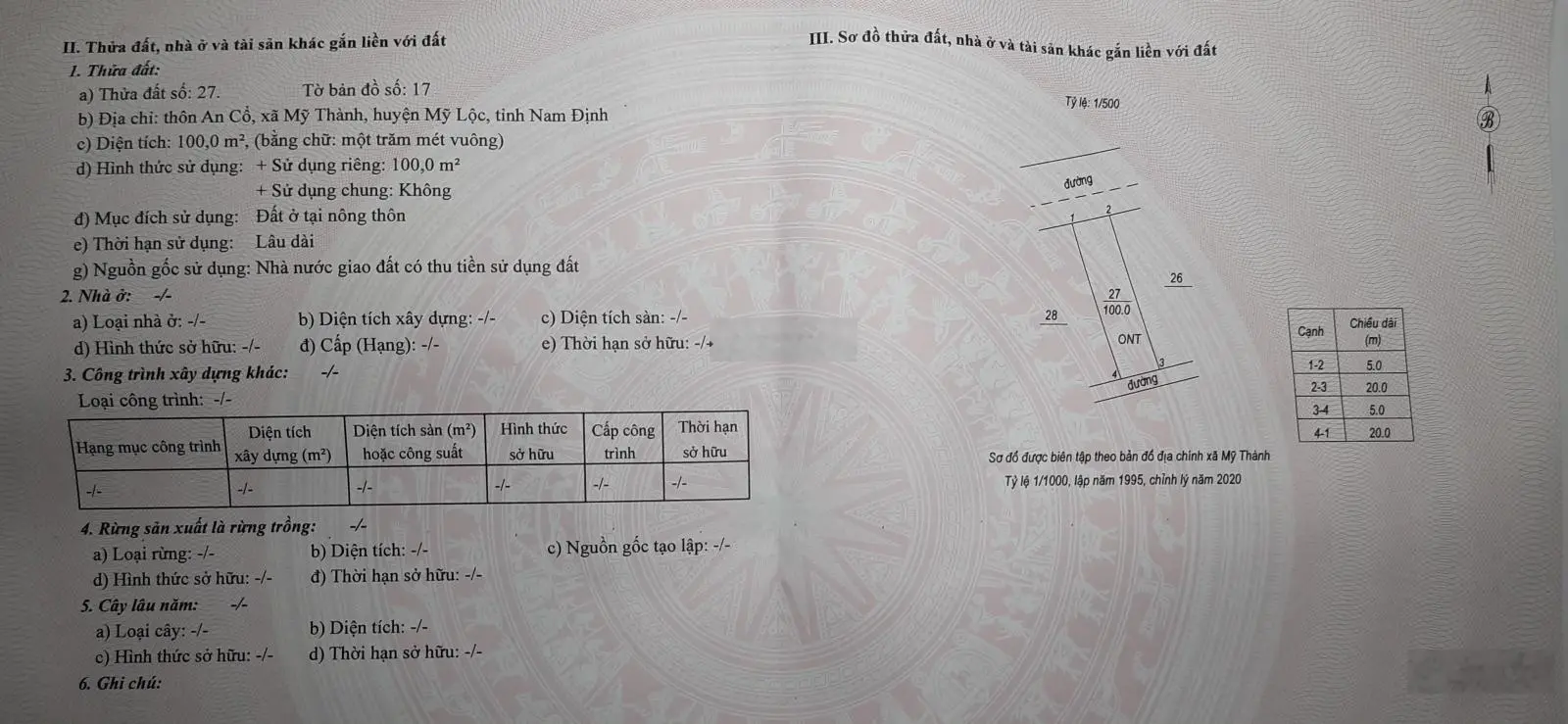 Chính chủ bán gấp đất đấu giá xã Mỹ Thành, Thành phố Nam Định