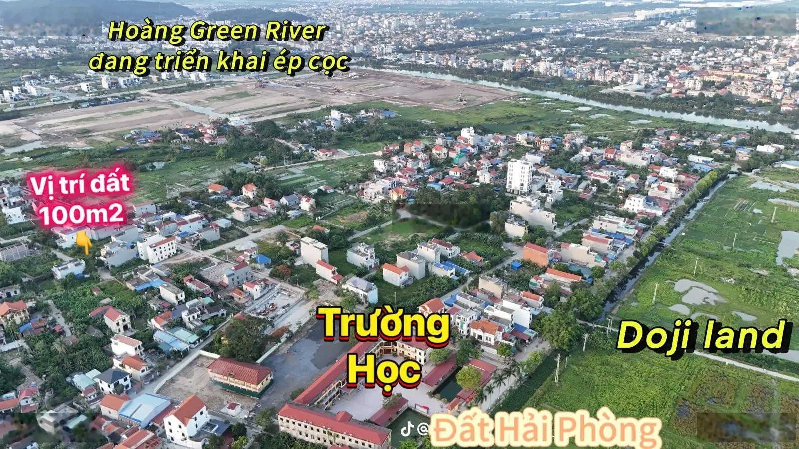 Chính chủ lô 100m2 chung cư Huê, Hoa Động nằm giữa hai dự án lớn Hoàng Huy Green và Doji