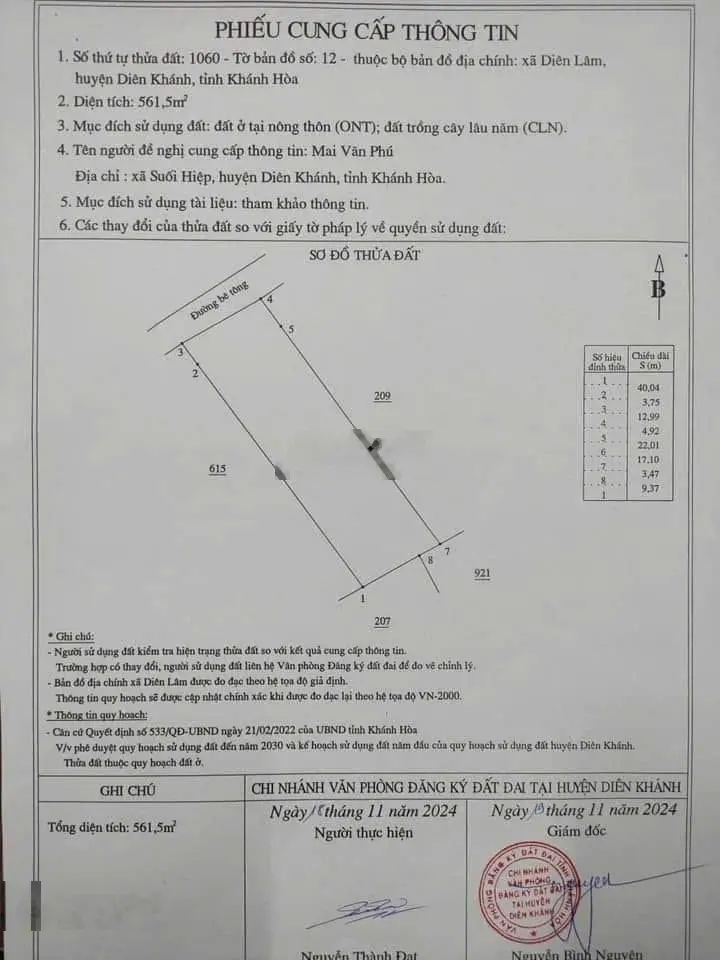 Chủ hạ giá gấp mảnh vườn tâm huyết 561m2 ngang 13m sẵn 230m2 thổ cư