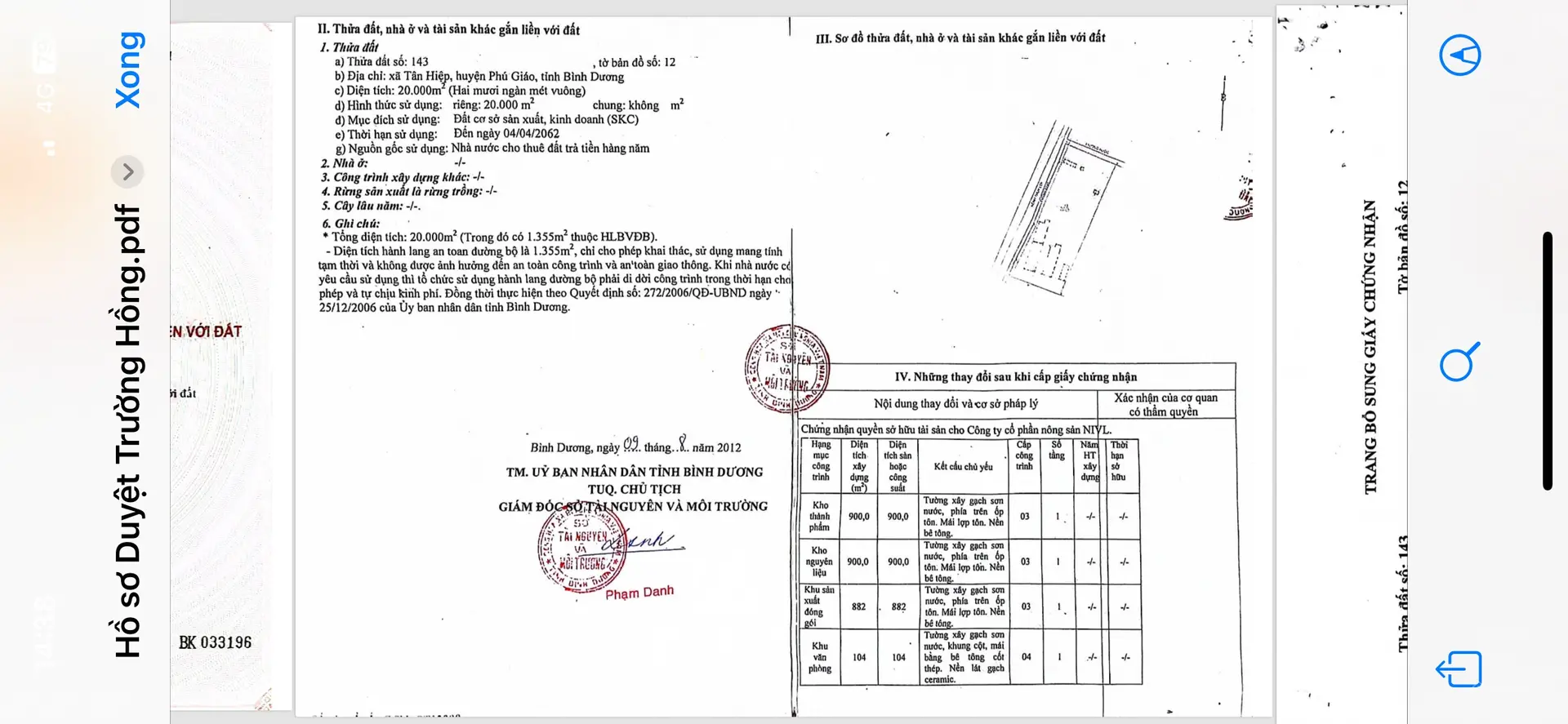 Cần bán kho xưởng tại Phú Giáo Bình Dương, diện tích 20,000m2 giá 35 tỷ